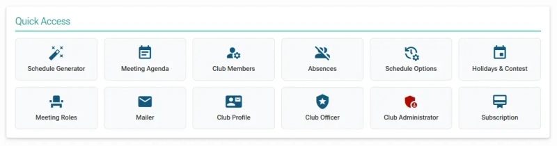 Admin Dashboard - Quick Access widget admin-dashboard-quick-access